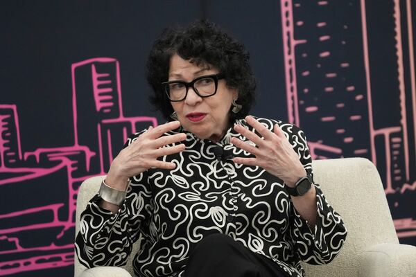 FILE - Supreme Court Associate Justice Sonia Sotomayor participates in a fireside chat in Miami, Feb. 11, 2025. (AP Photo/Lynne Sladky, File)