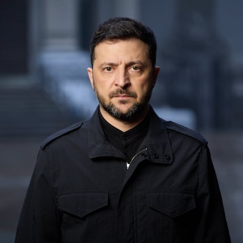 In this photo provided by the Press Service Of The President Of Ukraine on Nov. 21, 2025, Ukraine's President Volodymyr Zelenskyy looks into the camera while delivering a video address to the nation in Kyiv, Ukraine. (Press Service Of The President Of Ukraine via AP)