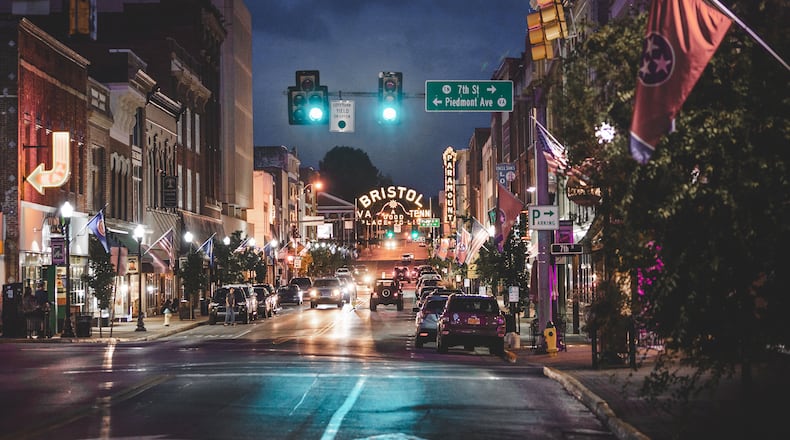 Vibrant State Street in downtown Bristol is filled with shops, restaurants, the Paramount Bristol theater and the neon Bristol sign.
(Courtesy of Jared Kreiss)