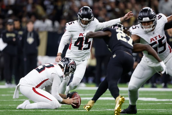 Zane Gonzalez boots a field goal against the Saints. Have the Falcons found a permanent kicker?