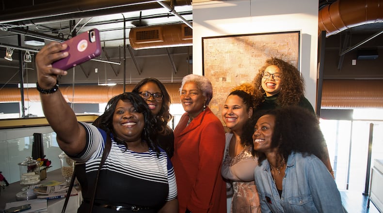 Donna Brazile, the author of the new book "Hacks," poses for a photograph before her books signing at the at ZuCot Gallery in Atlanta GA November 19, 2017. STEVE SCHAEFER / SPECIAL TO THE AJC