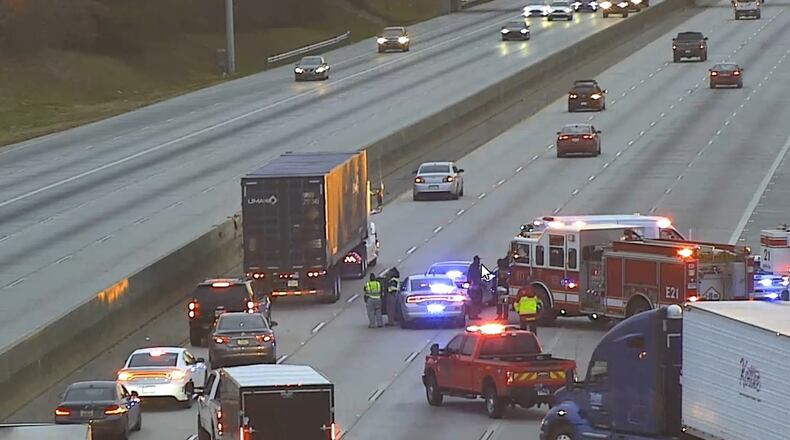 The motorcyclist was entering the interstate from Senoia Road and attempted to merge before the gore, according to South Fulton police.
