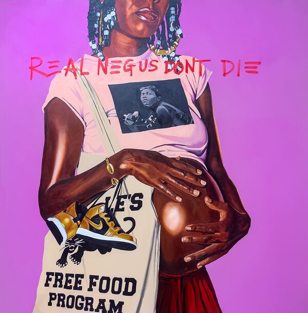 “Real Negus Dont Die: Love Like a Mother” by Atlanta artist Fahamu Pecou.
(Courtesy of Johnson Lowe Gallery)