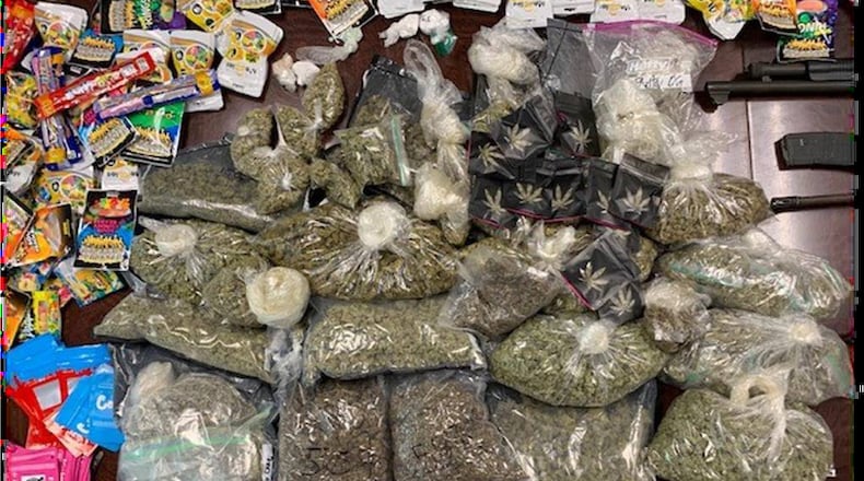 Investigators said they found 15 pounds of marijuana, 19 pounds of THC-infused edibles, pre-rolled blunts, cocaine and MDMA.