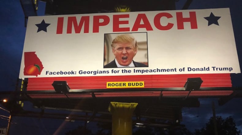 A Valdosta billboard that had a 24-hour lifespan. AJC file