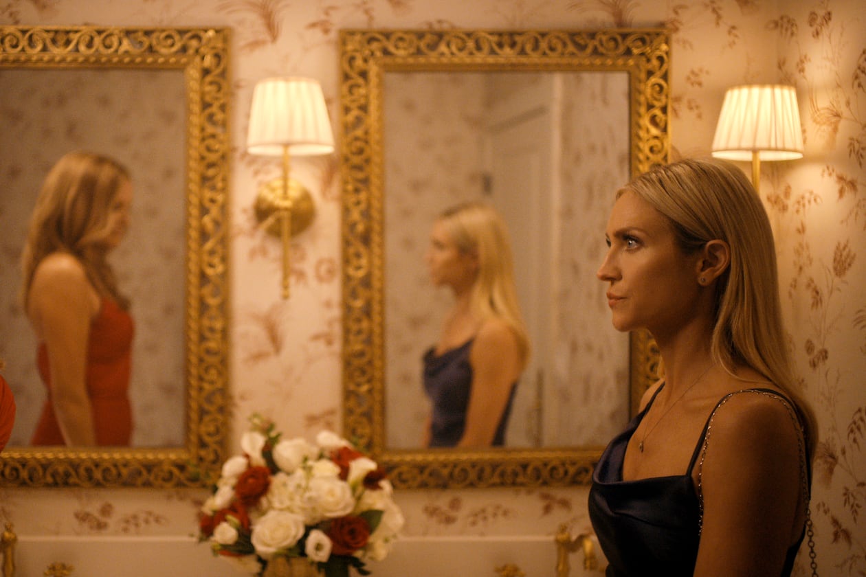 Malin Akerman (left) as Margo and Brittany Snow as Sophie in a Season 2 episode of "The Hunting Wives." (Courtesy of Netflix)
