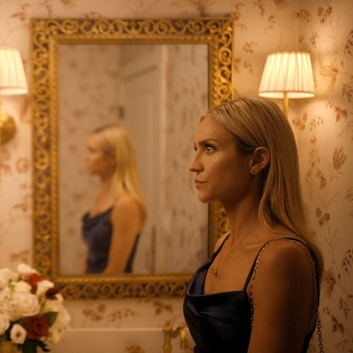 Malin Akerman (left) as Margo and Brittany Snow as Sophie in a Season 2 episode of "The Hunting Wives." (Courtesy of Netflix)