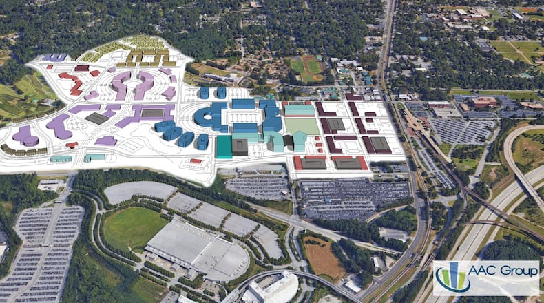 A rendering of Airport City, a proposed 320-acre mixed-use development near Hartsfield-Jackson International Airport.