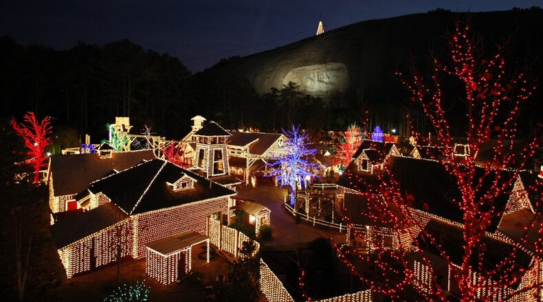 Stone Mountain Park's Christmas activities include holiday lights, 4-d movie experiences, visits from Santa, live performances, and a Christmas parade.