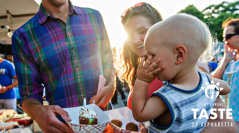 Hungry residents will be able to choose from 60 local restaurants at the 30th annual Taste of Alpharetta 5 to 10 p.m. Thursday, May 12. (Courtesy City of Alpharetta)