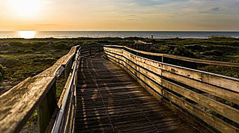 The boardwalk near American Beach on Amelia Island.