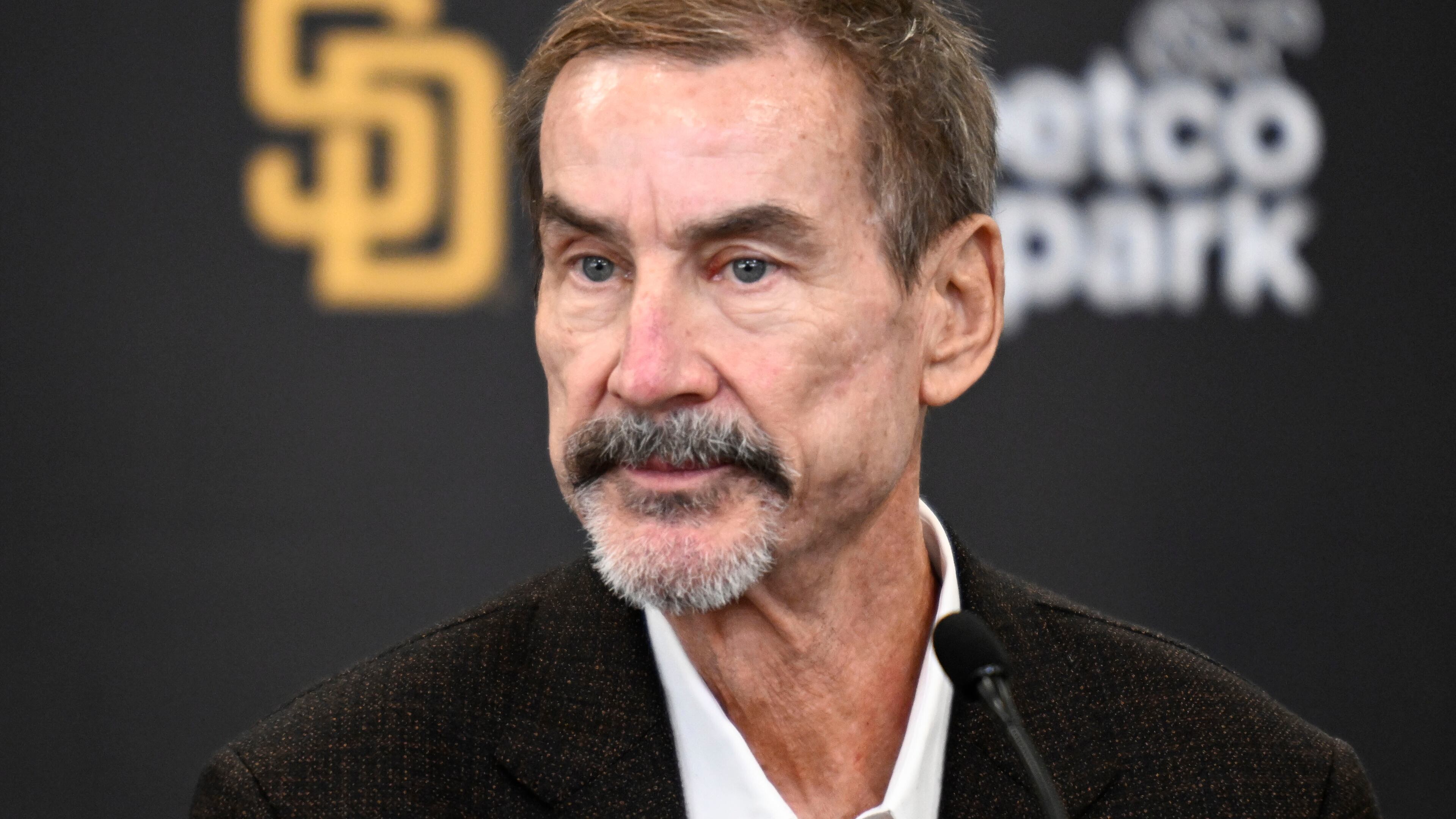FILE - San Diego Padres Chairman Peter Seidler speaks at a baseball news conference, Friday, Dec. 9, 2022, in San Diego. (AP Photo/Denis Poroy, File)