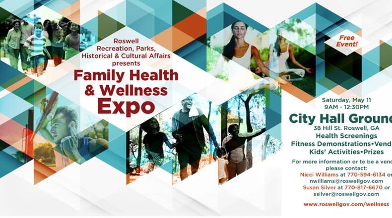A free Family Health and Wellness Expo is set for Saturday, May 11, on the grounds of Roswell City Hall. CITY OF ROSWELL
