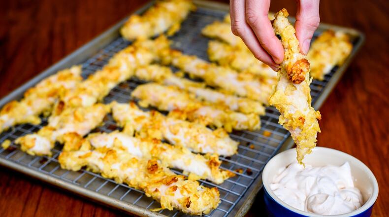 You use sour cream to help bread your Potato Chip Chicken Tenders, as well as for the base of the accompanying sauce. CONTRIBUTED BY HENRI HOLLIS