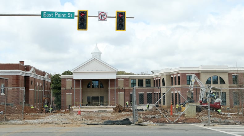 Construction on the city hall in East Point, Georgia on Friday, April 5, 2019. East Point appeared on a list of worst places to live, but the people who live here don’t see it that way. EMILY HANEY / emily.haney@ajc.com