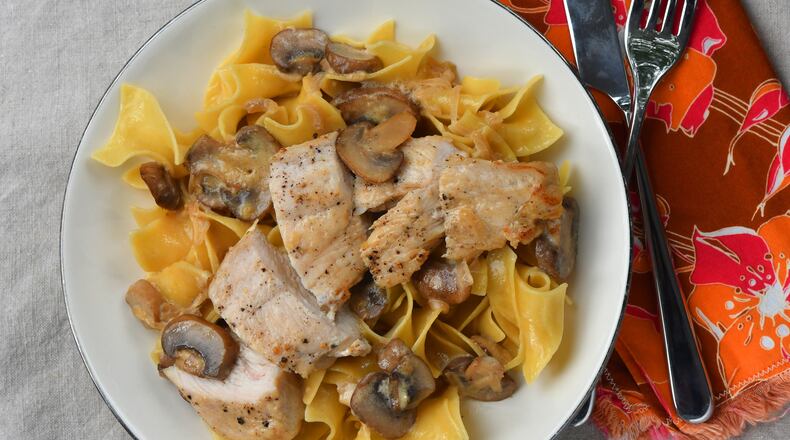 Chicken Breasts with Creamy Mushroom Sauce. (CHRIS HUNT FOR THE ATLANTA JOURNAL-CONSTITUTION)
