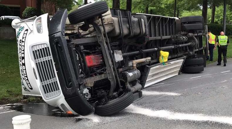 No one was injured in the single-car accident on Westside Parkway.