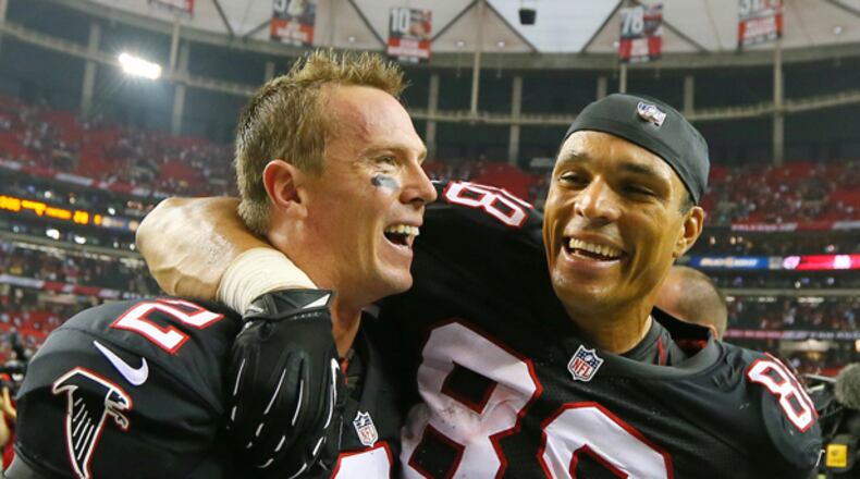 9: Before hooking up with Falcons quarterback Matt Ryan in 2008, Tony Gonzalez worked with a string of quarterbacks in Kansas City -- seven total over 12 seasons. Chris Redman subbed for Ryan for two games over four years in Atlanta.
