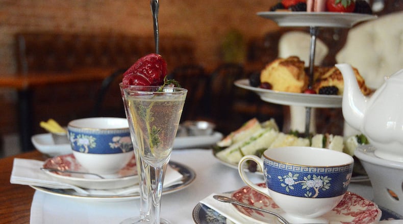 Digestif, tea and savories from the menu of Tipple & Rose Tea Parlor and Apothecary. (ADRIENNE HARRIS / SPECIAL)