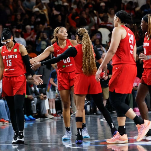 The Atlanta Dream had a remarkable season before losing in a deciding third game to the Indiana Fever in the first round of the playoffs. (Miguel Martinez/AJC 2025)