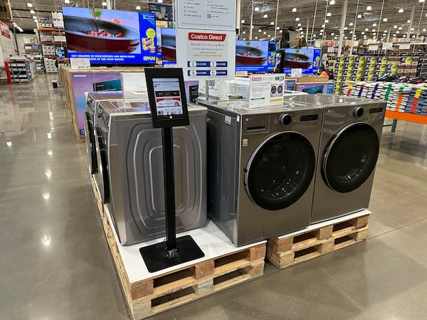 FILE - Appliances are displayed in a Costco warehouse on March 17, 2024, in Sheridan, Colo. (AP Photo/David Zalubowski, file)