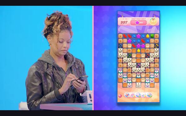 Aalja Boyd competing in the semifinals of the 2025 Candy Crush All Stars Tournament in Los Angeles. (Candy Crush screenshot)