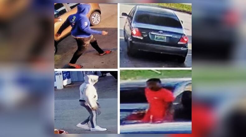 Three people of interest were seen leaving the location in a dark green 4-door sedan, police said.