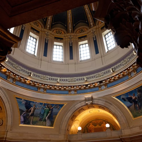 FILE - The interior of the Minnesota State Capitol is seen Monday, May 19, 2025, in St. Paul, Minn. (AP Photo/Ellen Schmidt, File)