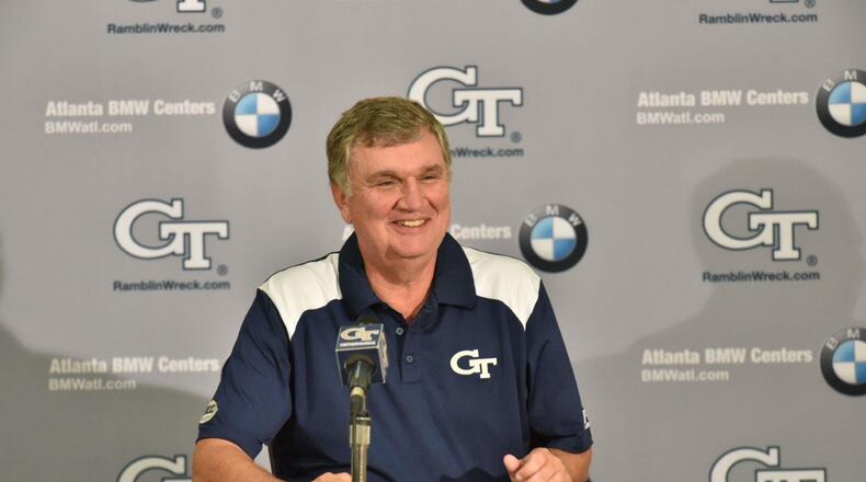 Georgia Tech coach Paul Johnson (AJC photo by Hyosub Shin)