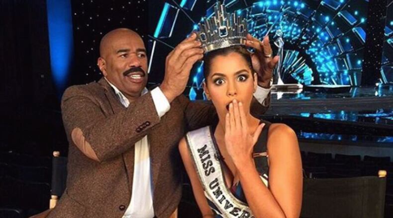 Steve Harvey posted this publicity shot prior to the pageant but it now seems sort of prescient, huh?