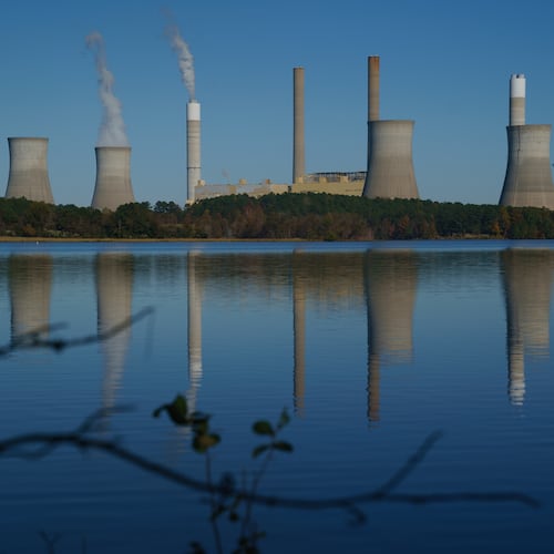 Plant Scherer, a Georgia Power coal-fired plant, is seen on Tuesday, November 9, 2021, near Juliette. (Elijah Nouvelage for the AJC)