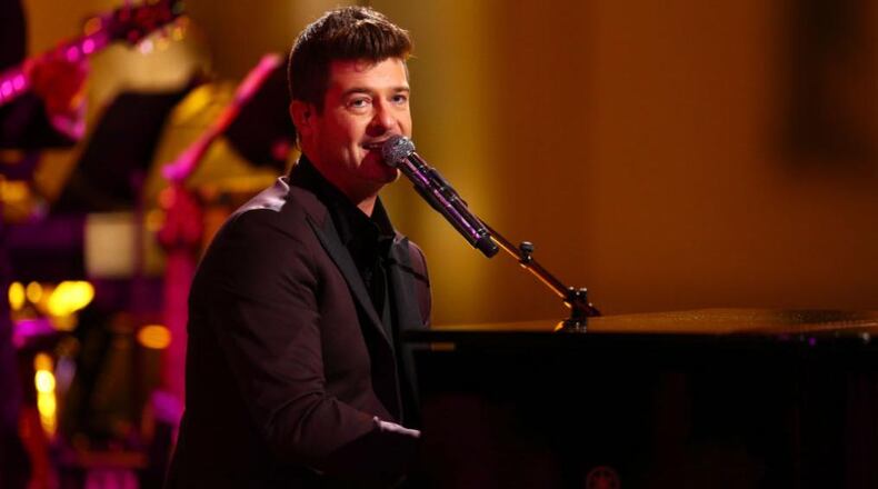 Singer-songwriter Robin Thicke performs onstage during the VH1 'Dear Mama' taping on May 6, 2017 in Los Angeles, California.  (Photo by Rich Fury/Getty Images for VH1)