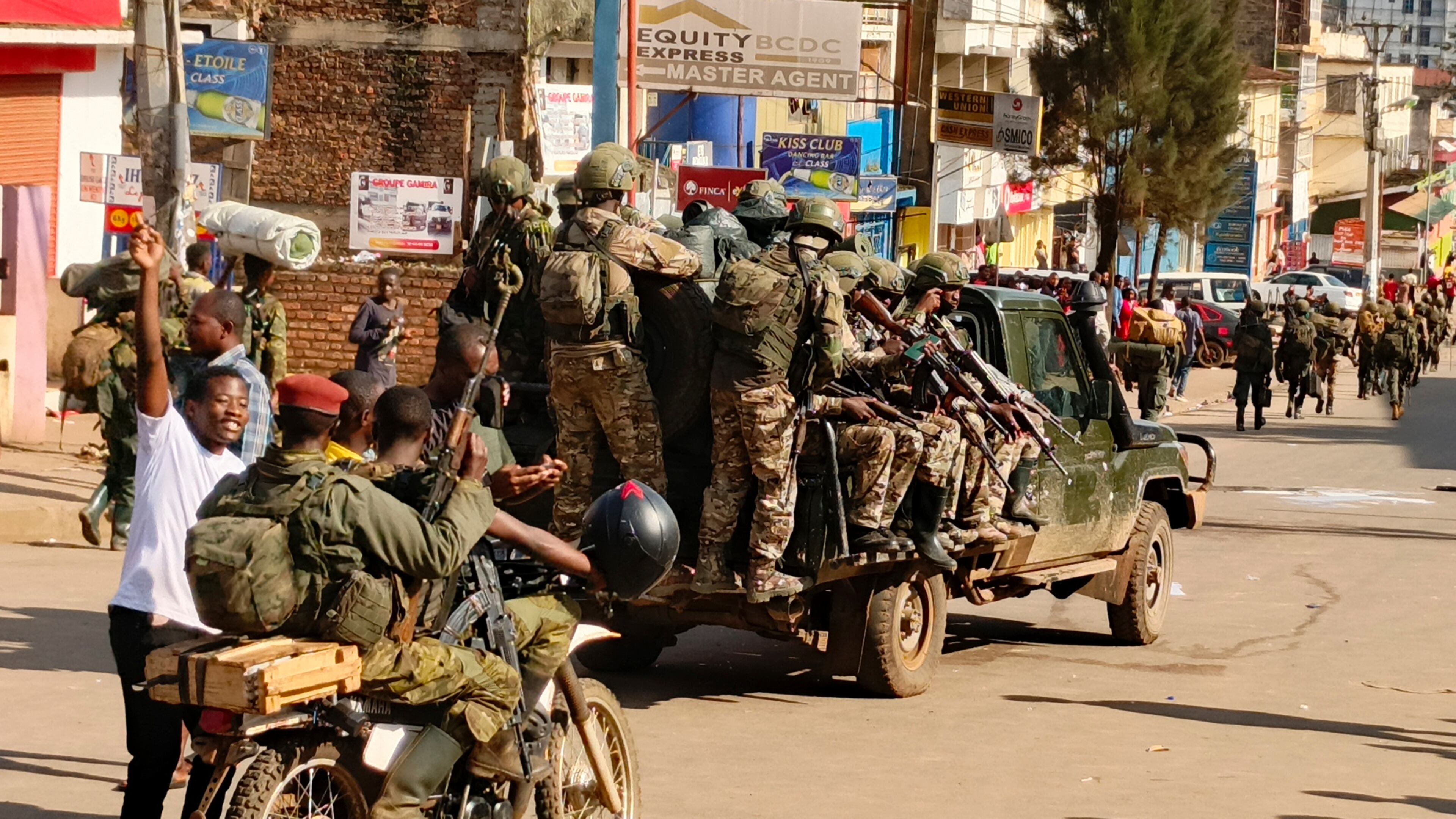 FILE - M23 rebels enter the centre of east Congo's second-largest city, Bukavu, and take control of the South Kivu province administrative office, Sunday, Feb. 16, 2025. (AP Photo/Janvier Barhahiga, File)