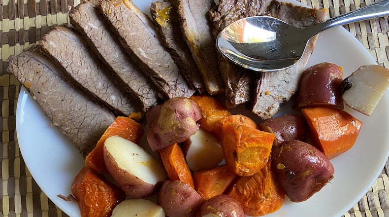 The General Muir’s family-style brisket dinner comes with potatoes and carrots. CONTRIBUTED BY BOB TOWNSEND