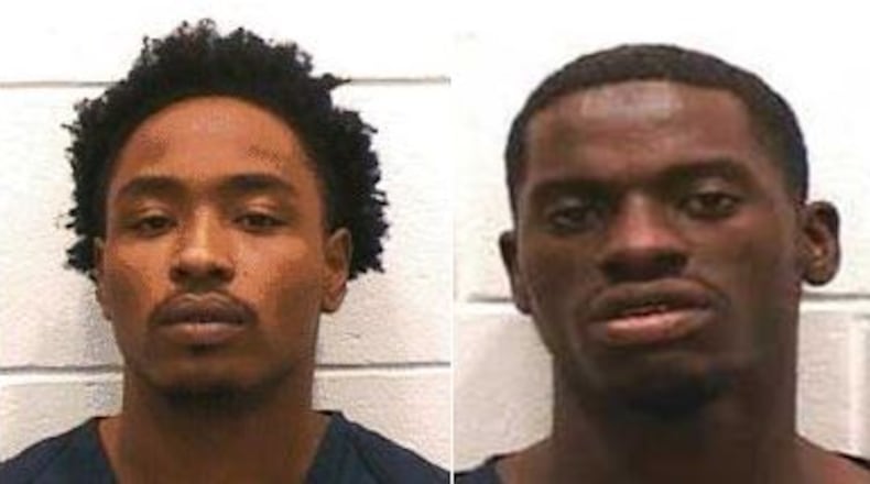 Danny Louis Sims Jr. (left) was arrested. Police are still searching for Readale Michael Thomas. (Credit: Athens-Clarke County Police Department)