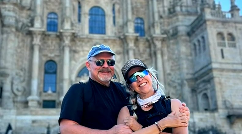 Randal Espey, with his wife Piper, was killed Saturday outside Hartsfield-Jackson International Airport.