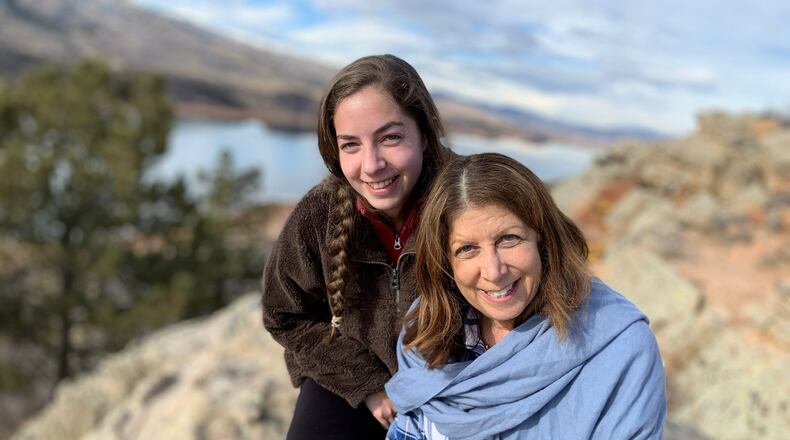 Ariana Dinberg (left) and her mother, Carolyn. Ariana, a first-year student at the University of Georgia, recently reported two acts of anti-Semitic vandalism on her message board outside her dorm room. CONTRIBUTED