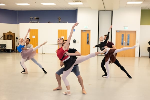 Atlanta Ballet dancers rehearse for the 2025 run of “The Nutcracker.” Many artists in the company have international backgrounds and resumes. (Courtesy of Shoccara Marcus)