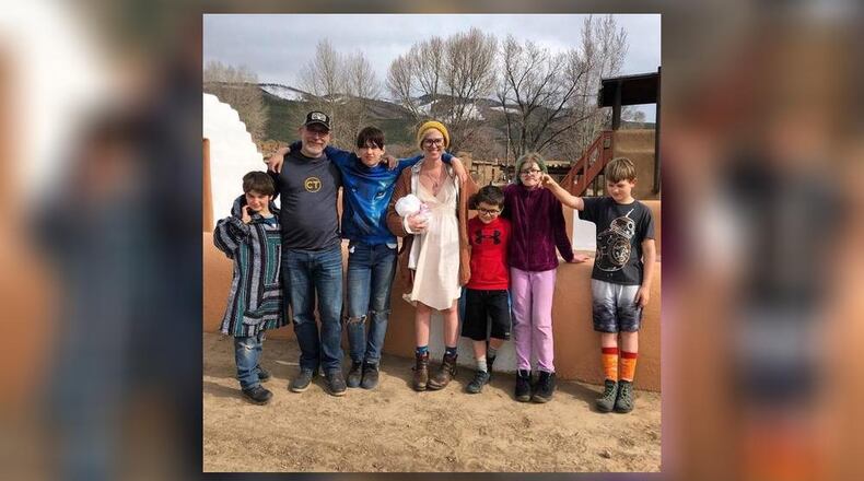 The Jordan Family were told to quarantine for 14 days after Ellie Jordan was tested for coronavirus at Emory Saint Joseph’s emergency room. Pictured from the left is Jack, age 11; JD Jordan, James, 14; Ellie Jordan; Malcolm, 9; Marin, 12 and Sean, 10. Photo courtesy of JD Jordan