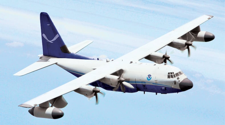A rendering of the the National Oceanic and Atmospheric Administration's planned Lockheed Martin C-130J Hurricane Hunters. (Courtesy)
