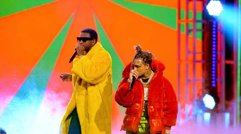 MIAMI BEACH, FL - OCTOBER 06: Gucci Mane and Lil Pump perform onstage during the BET Hip Hop Awards 2018 at Fillmore Miami Beach on October 6, 2018 in Miami Beach, Florida.  (Photo by Jason Koerner/Getty Images for BET)