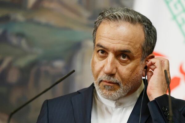 Iranian Foreign Minister Abbas Araghchi attends a news conference following his meeting with Russian Foreign Minister Sergey Lavrov in Moscow, Russia, Friday, April 18, 2025. (Tatyana Makeyeva/Pool Photo via AP)