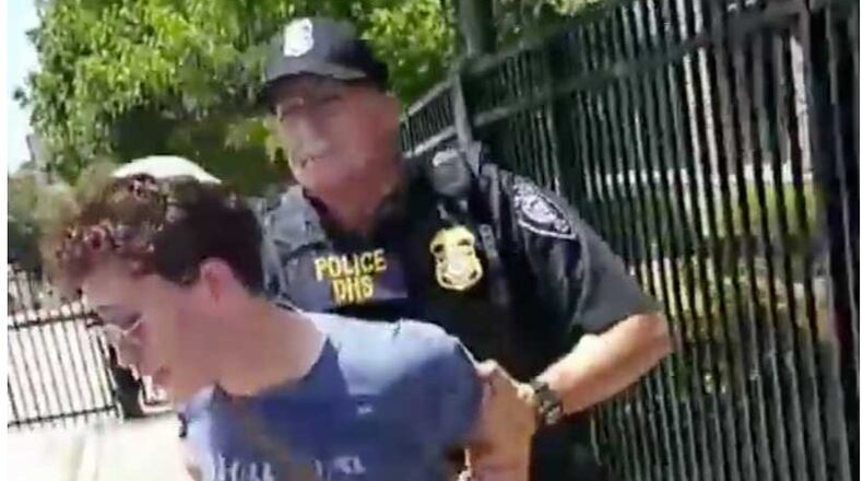 Georgia Tech grad and Rhodes Scholar Calvin Runnels was arrested and charged with disorderly conduct Monday at an Atlanta ICE field office protest, which drew more than 100 activists.