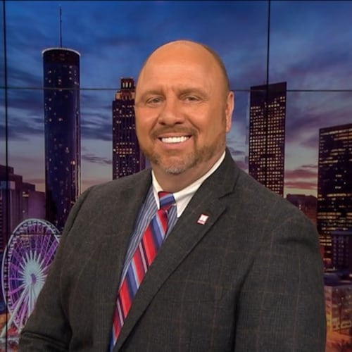 Crash Clark, shown in a 2022 promo photo during his stint with 11Alive, will begin covering traffic at WSB radio next week. (Courtesy of 11Alive)