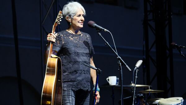 Joan Baez on stage at the Attraverso Festival on Aug. 9, 2018 in Pollenzo, Cuneo, Italy for her ”Fare Thee Well” concert tour. (Bruno Brizzi/Pacific Press/Zuma Press/TNS)
