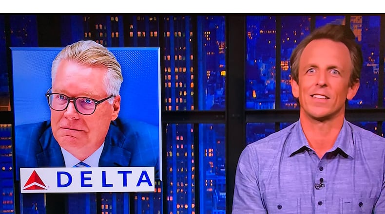 Seth Myers cracks a joke about Delta CEO Ed Bastian's reluctance to call the delta variant by that name.