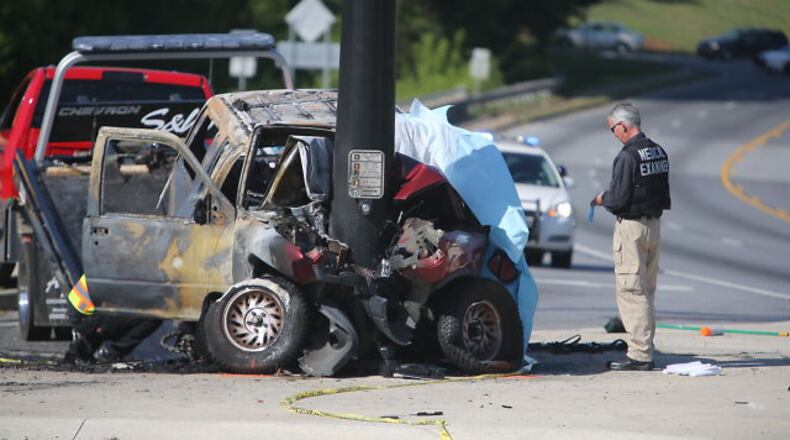 A medical examiner was at the scene of the deadly crash on Tuesday, April 23, 2013. The crash closed Indian Trail north of U.S. 29 during afternoon rush hour.