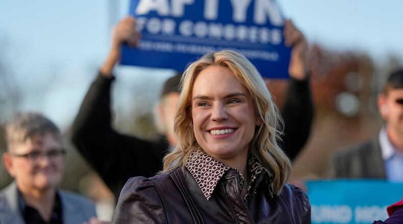 Democratic congressional candidate State Rep. Aftyn Behn, D-Nashville, attends a campaign event during the special election for the seventh district, Thursday, Nov. 13, 2025, Nashville, Tenn. (AP Photo/George Walker IV)