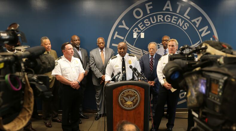 May 1, 2015 Atlanta: Atlanta Police Chief George Turner answers questions Friday afternoon May 1, 2015 about the death of Alexia Christian, who was shot and killed the day before by police after police say she began shooting at the officers from the back of their patrol car. Ben Gray / bgray@ajc.com