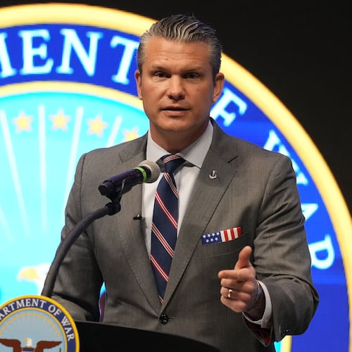 Defense Secretary Pete Hegseth speaks during the 4th annual Northeast Indiana Defense Summit at Purdue University Fort Wayne, Wednesday, Nov. 12, 2025, in Fort Wayne, Ind. (AP Photo/Darron Cummings)